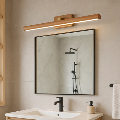 Applique murale LED bois rotatif – éclairage chaud pour salle de bain ou chambre