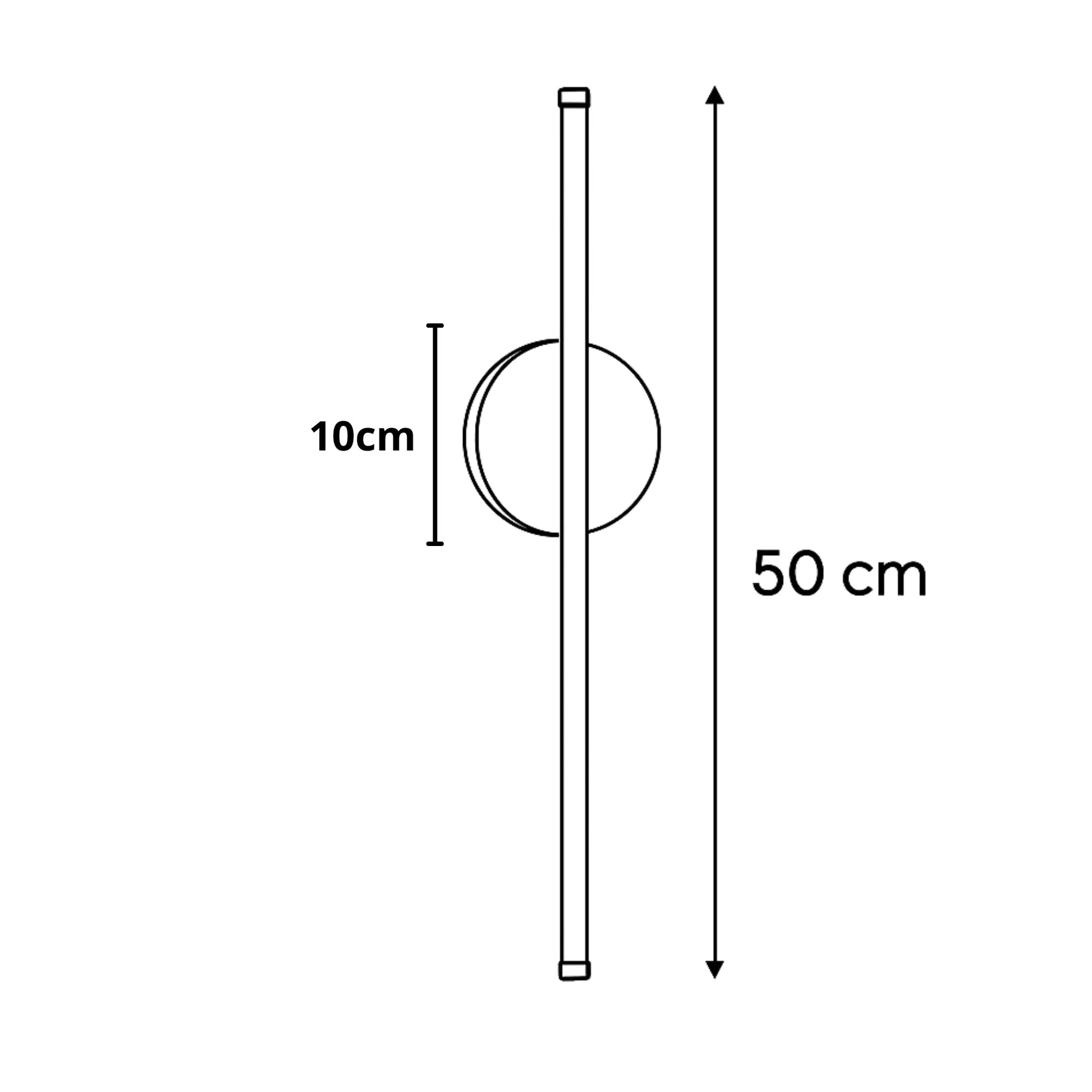 Applique murale LED dorée ou noire – 50 cm avec télécommande et intensité variable
