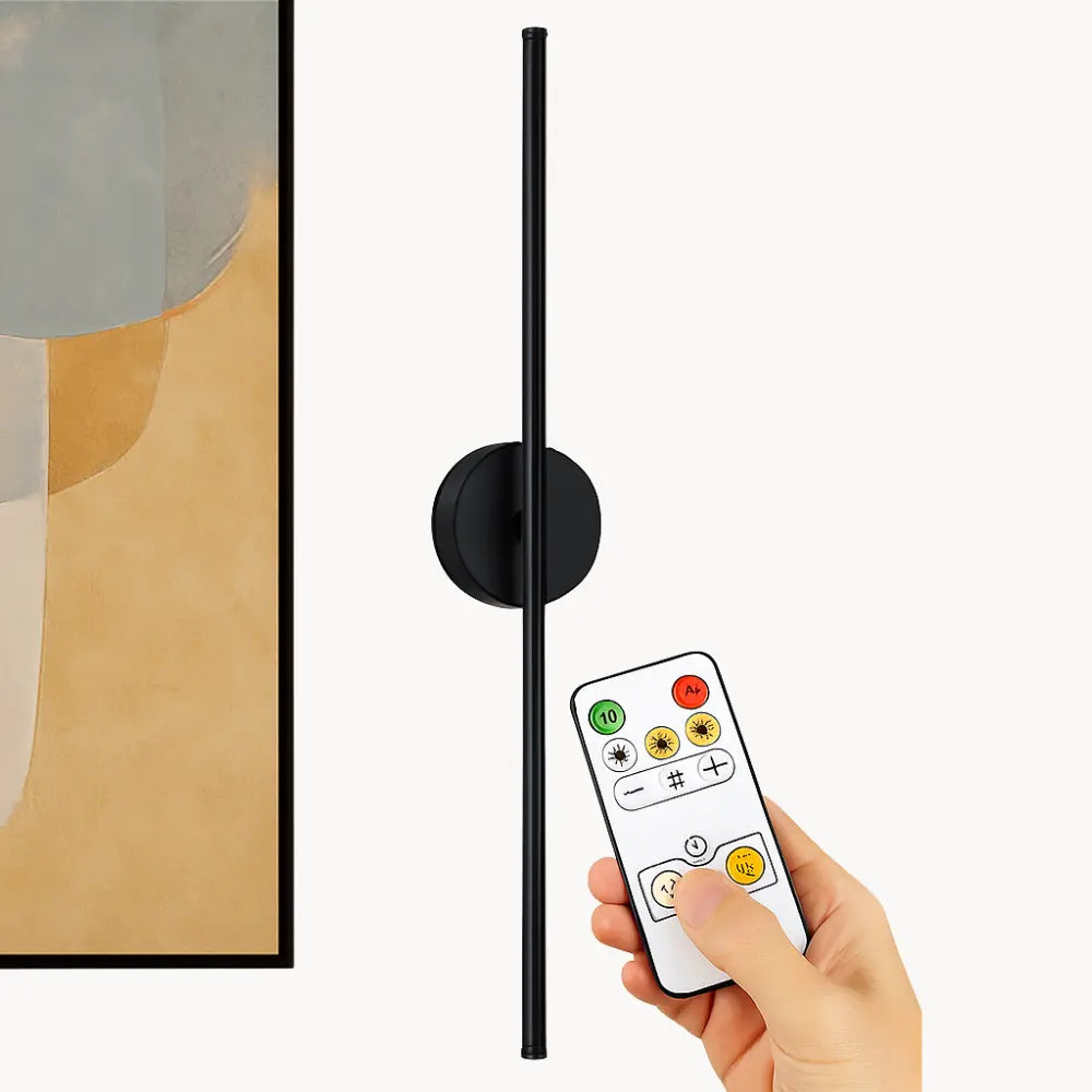 Applique murale LED dorée ou noire – 50 cm avec télécommande et intensité variable