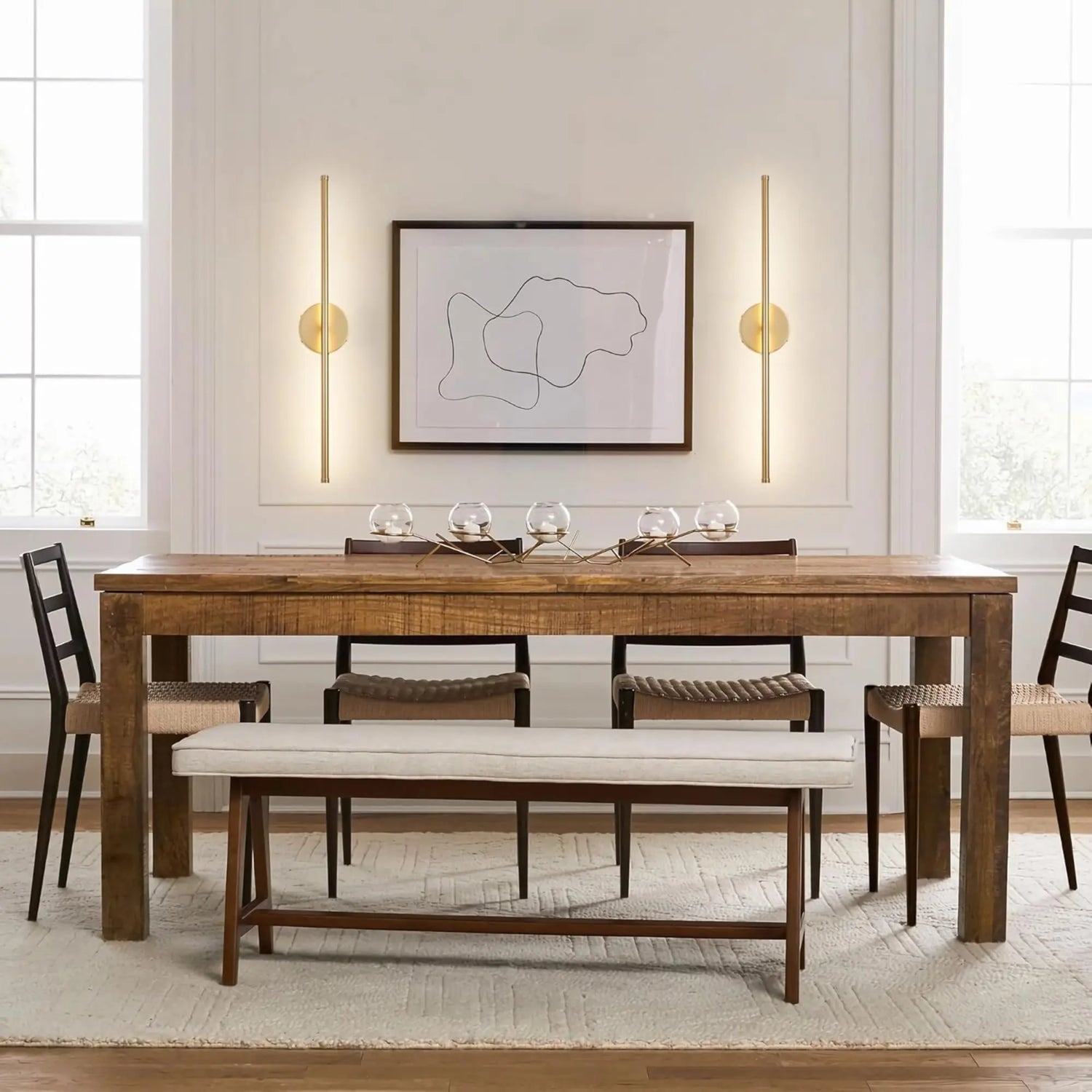 Applique murale LED dorée ou noire – 50 cm avec télécommande et intensité variable