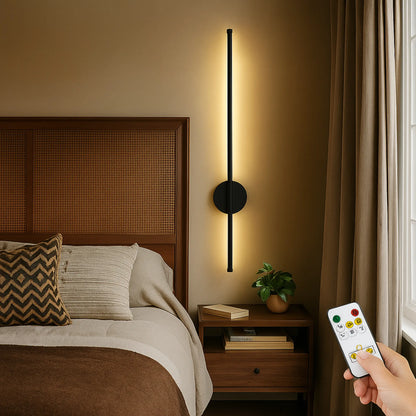 Applique murale LED dorée ou noire – 50 cm avec télécommande et intensité variable