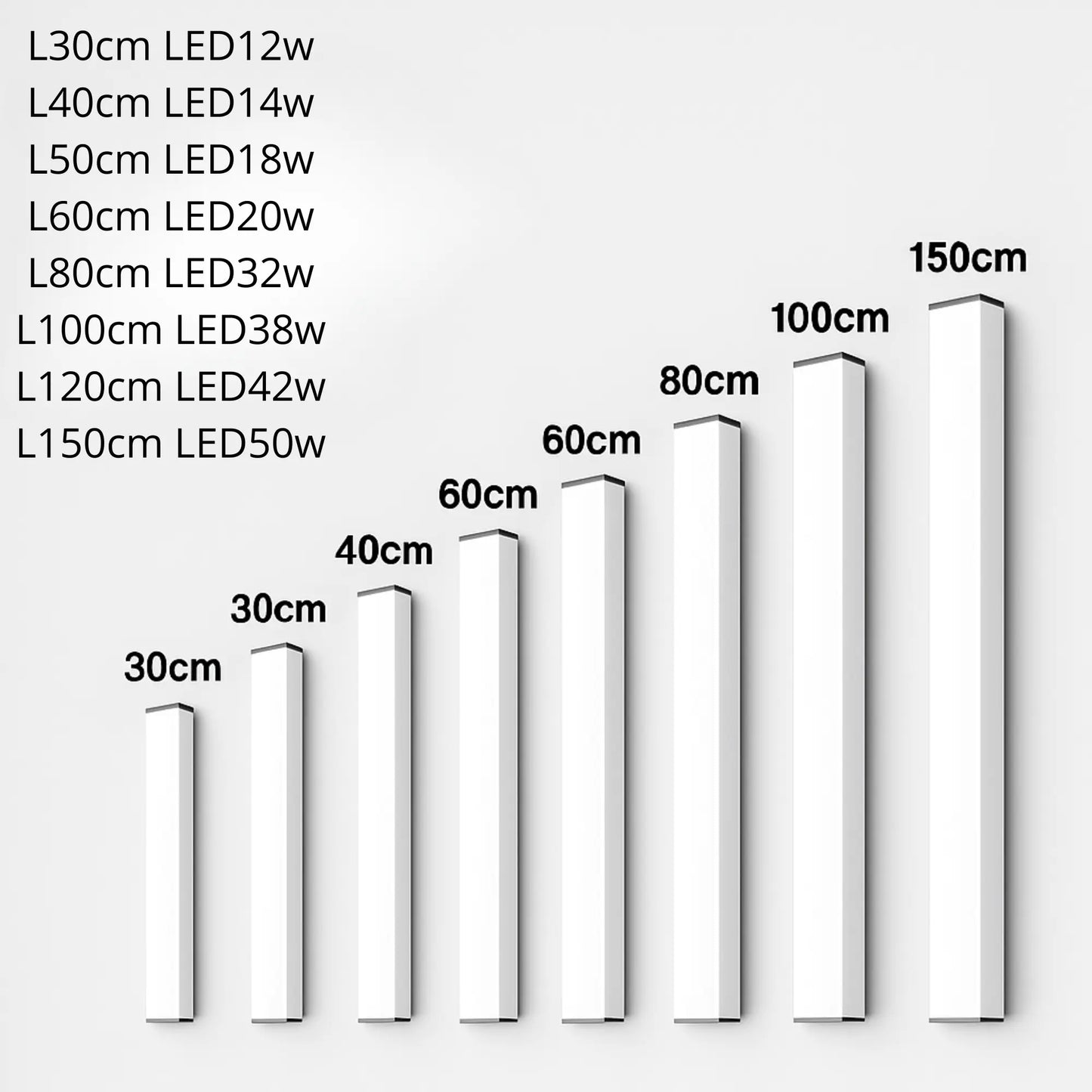 Applique murale LED extérieure étanche – IP65, 30 à 150 cm, lumière blanche