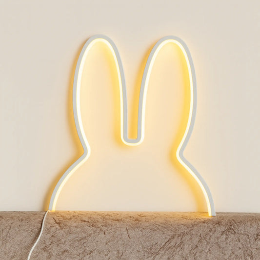 Applique murale LED lapin avec câble – veilleuse décorative chambre enfant