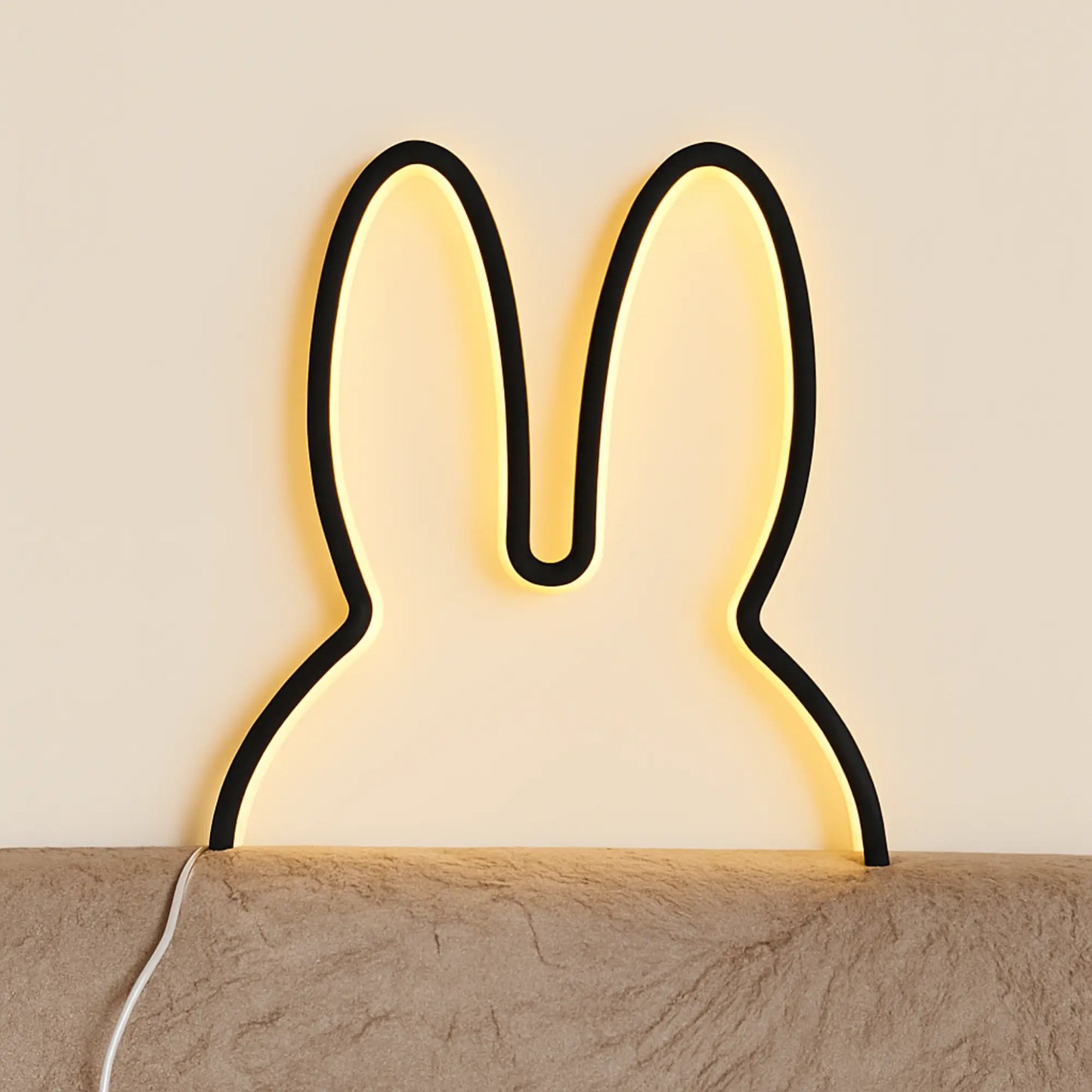 Applique murale LED lapin avec câble – veilleuse décorative chambre enfant