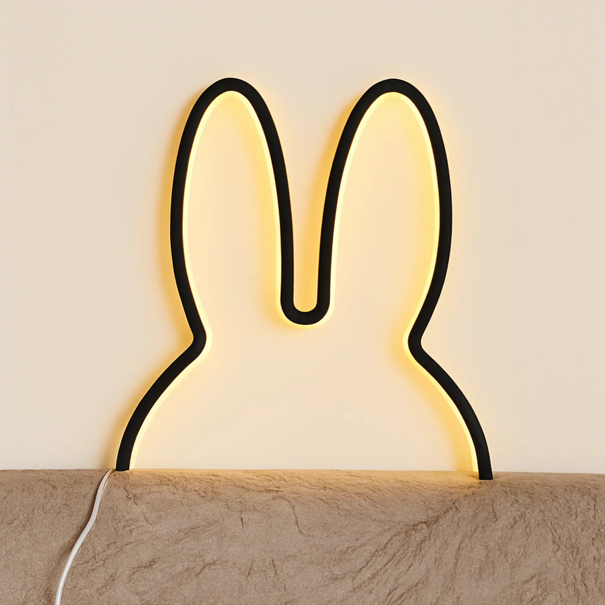 Applique murale LED lapin avec câble – veilleuse décorative chambre enfant