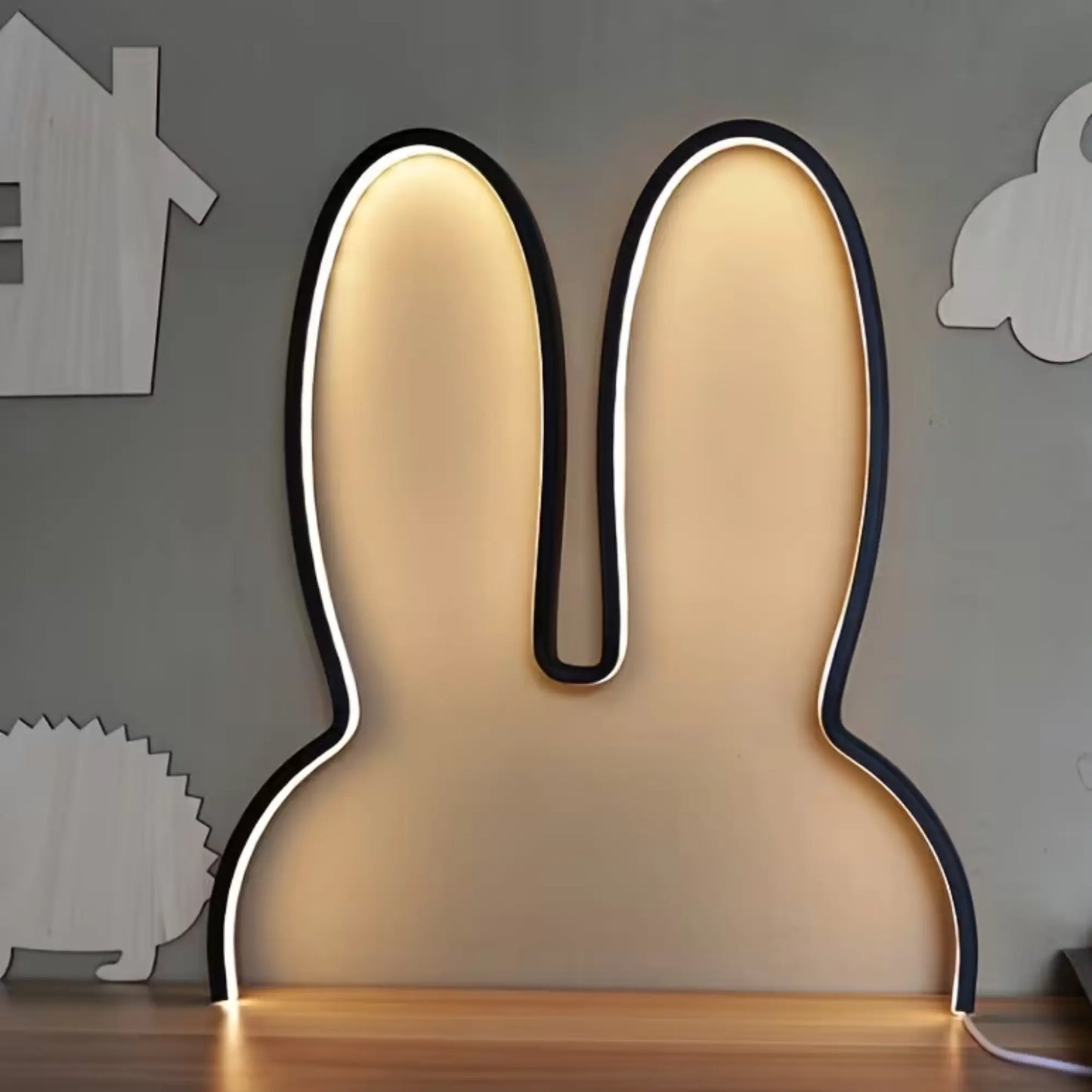 Applique murale LED lapin avec câble – veilleuse décorative chambre enfant