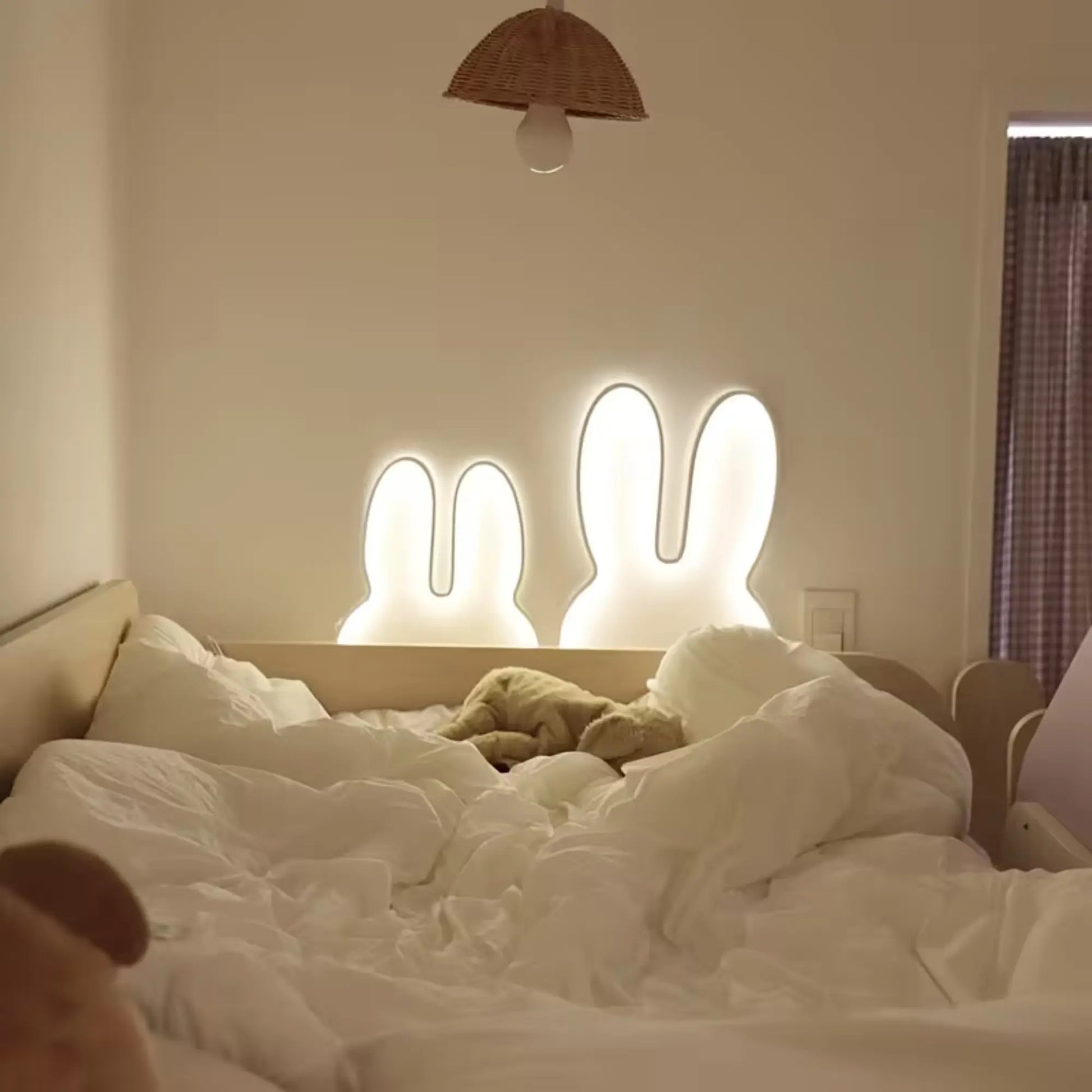 Applique murale LED lapin avec câble – veilleuse décorative chambre enfant