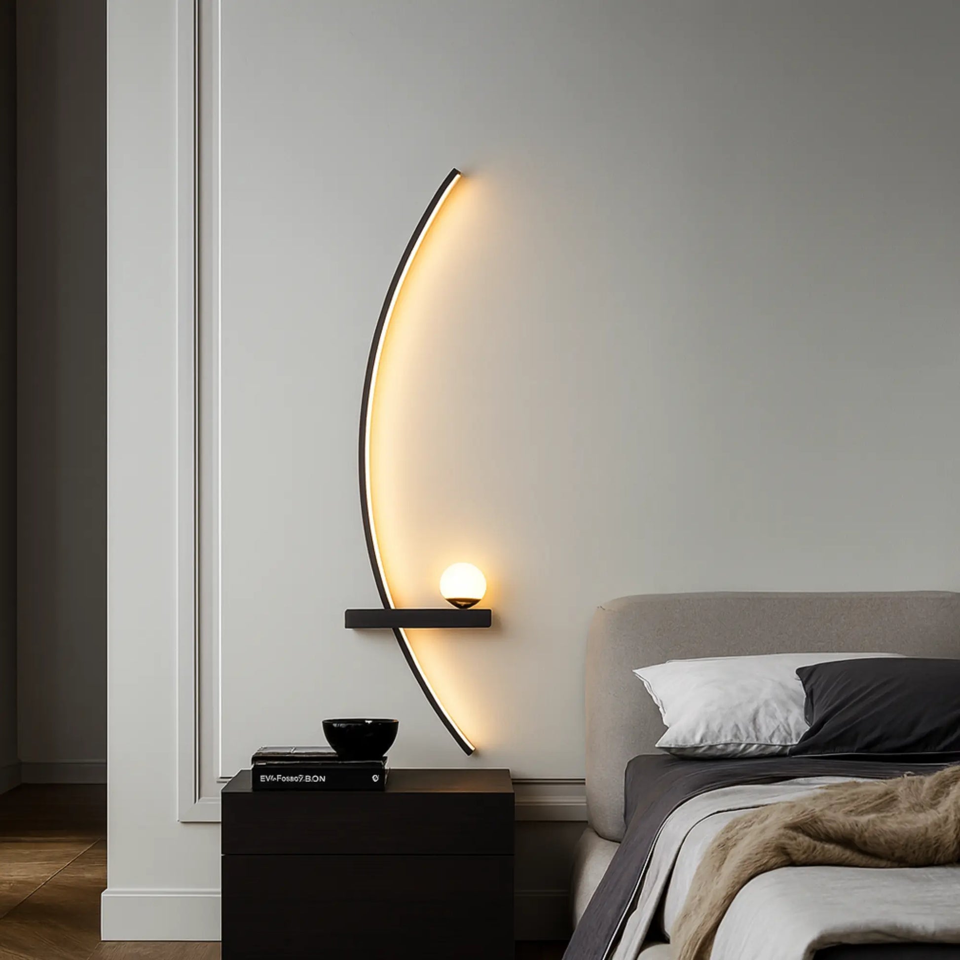 Applique murale LED moderne – design arc lumineux minimaliste