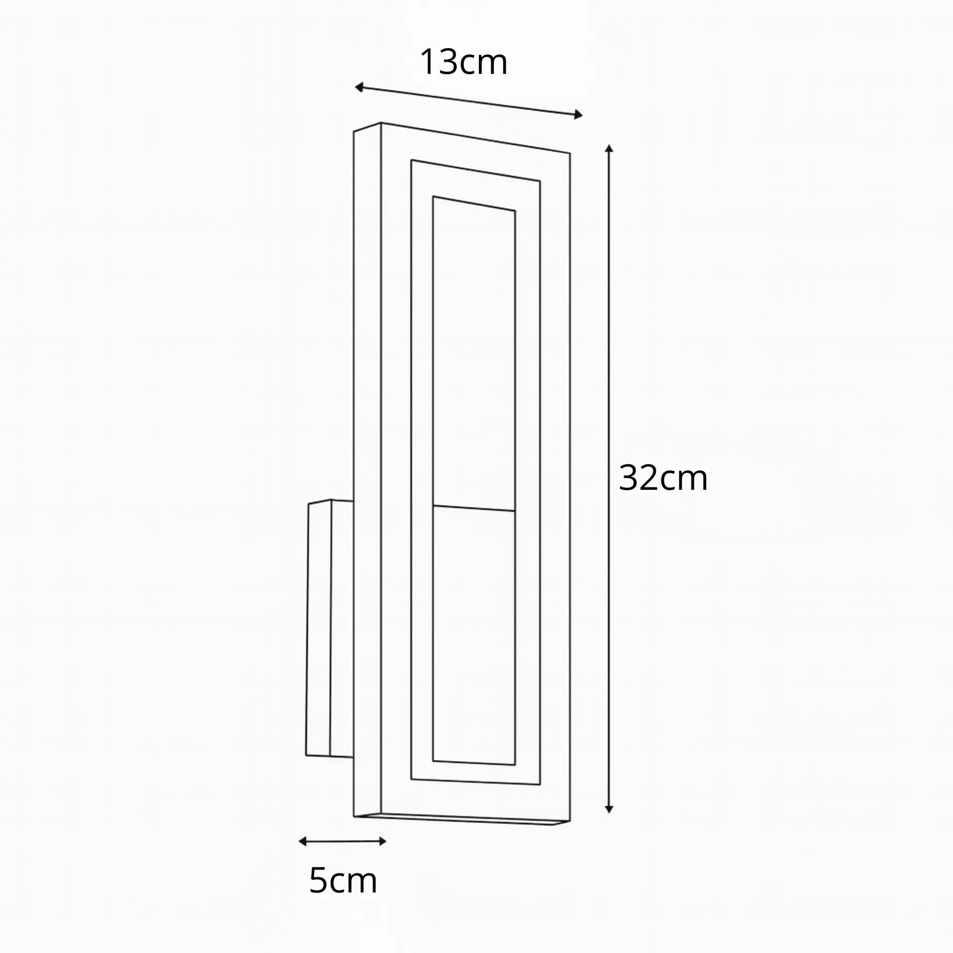 Applique murale LED moderne – design rectangulaire vertical minimaliste