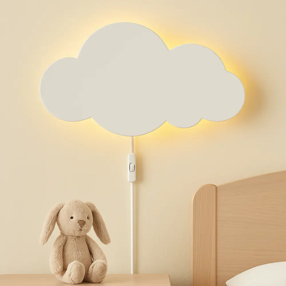 Applique murale LED nuage – lumière douce pour chambre enfant, avec prise
