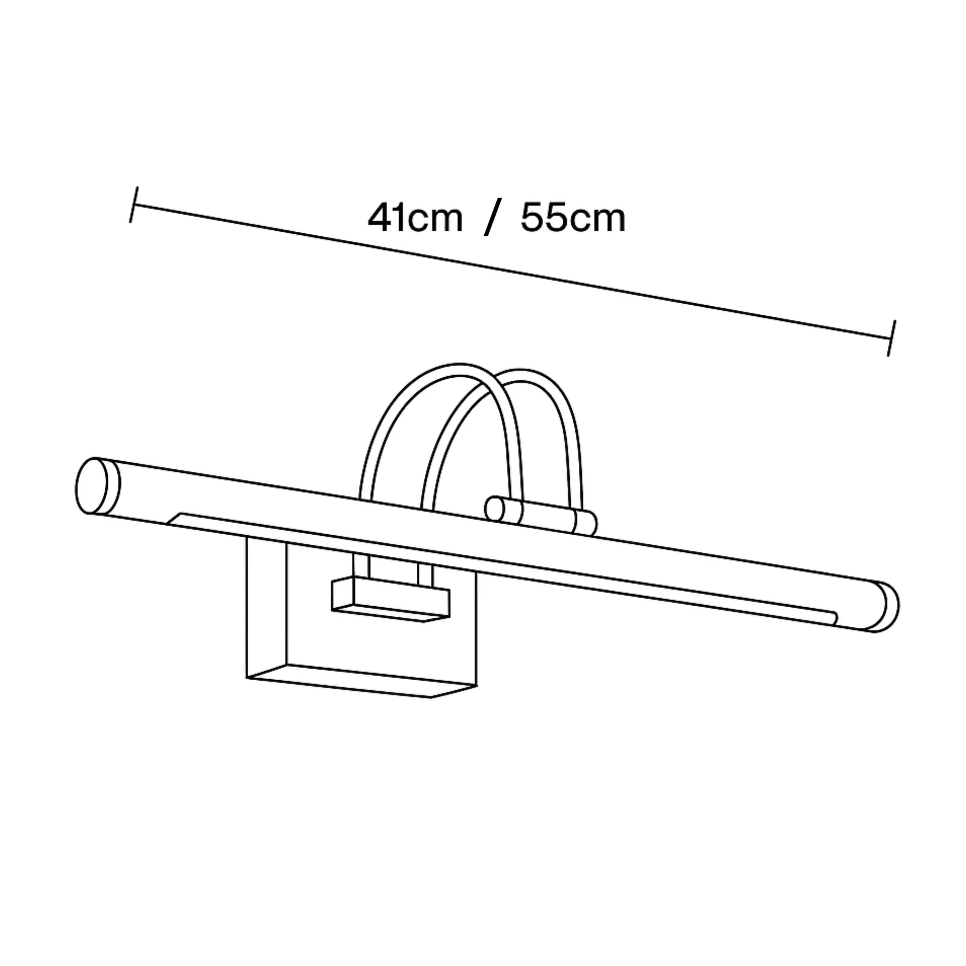 Applique murale LED salle de bain pour miroir, Moderne, 41 cm/55 cm, Bronze, Or, Chrome