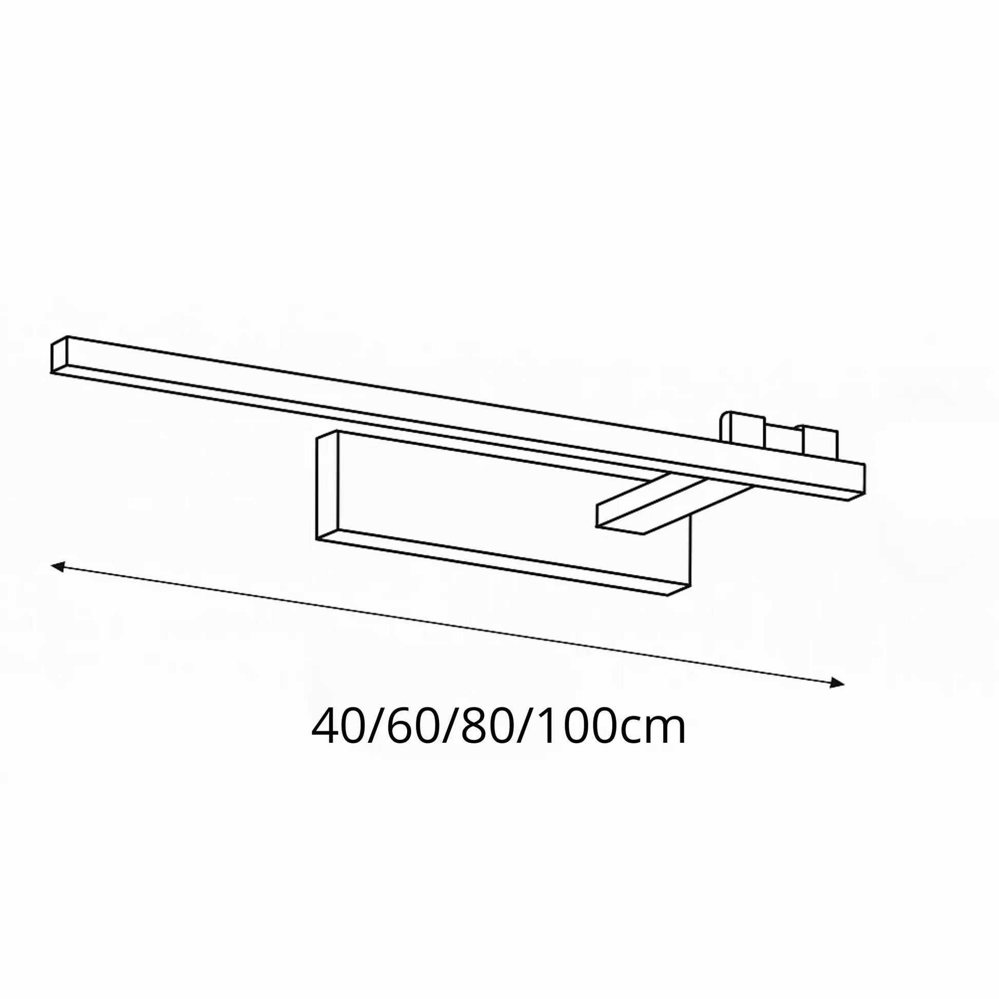 Applique murale Salle de bain LED rotative – design linéaire noir ou blanc