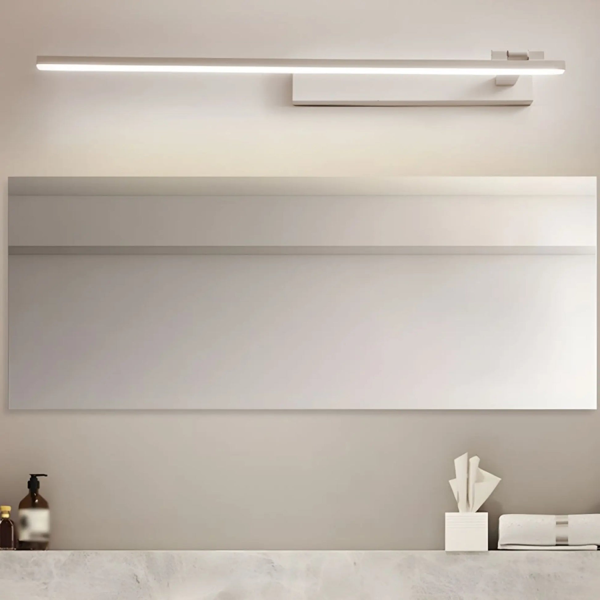 Applique murale Salle de bain LED rotative – design linéaire noir ou blanc