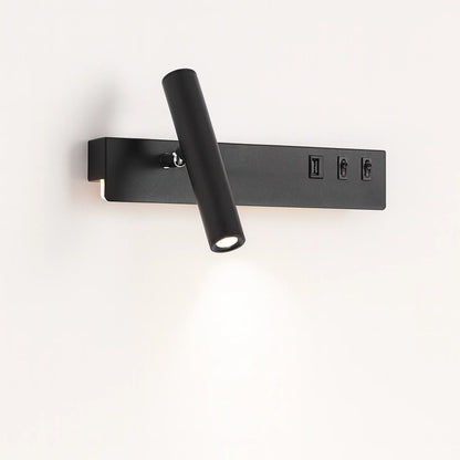 Applique murale avec liseuse LED, interrupteur et chargeur USB intégré