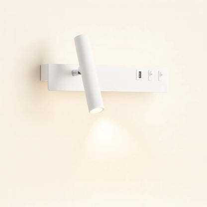 Applique murale avec liseuse LED, interrupteur et chargeur USB intégré