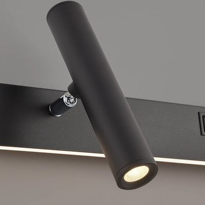 Applique murale avec liseuse LED, interrupteur et chargeur USB intégré