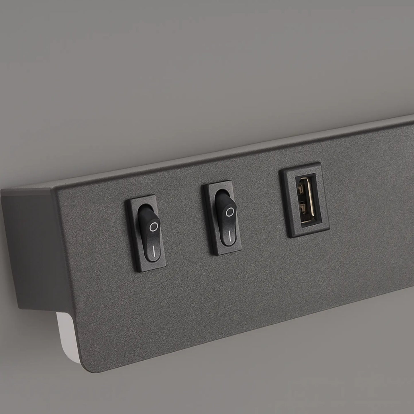 Applique murale avec liseuse LED, interrupteur et chargeur USB intégré