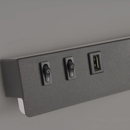 Applique murale avec liseuse LED, interrupteur et chargeur USB intégré