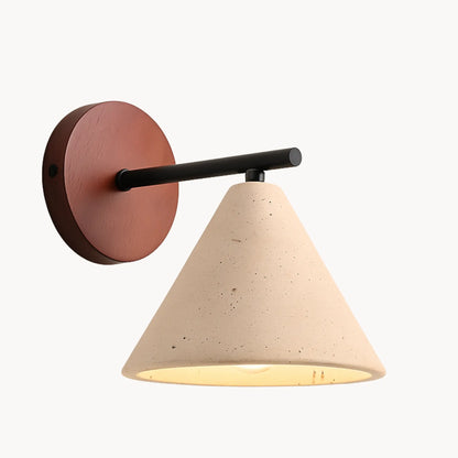 Applique murale décorative travertin – lumière chaude, bras noir mat