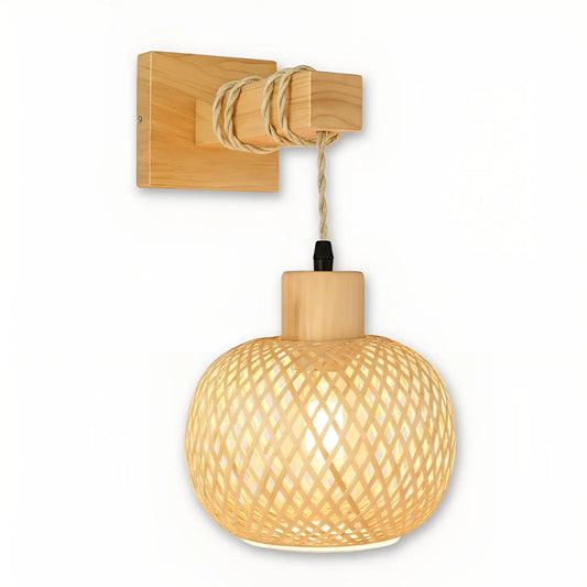Applique murale en rotin naturel – Style bohème et scandinave