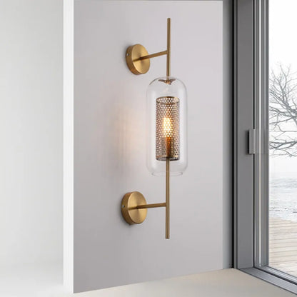 Applique murale moderne en verre – design tube vertical ajouré
