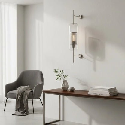 Applique murale moderne en verre – design tube vertical ajouré