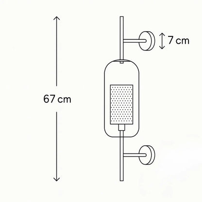 Applique murale moderne en verre – design tube vertical ajouré
