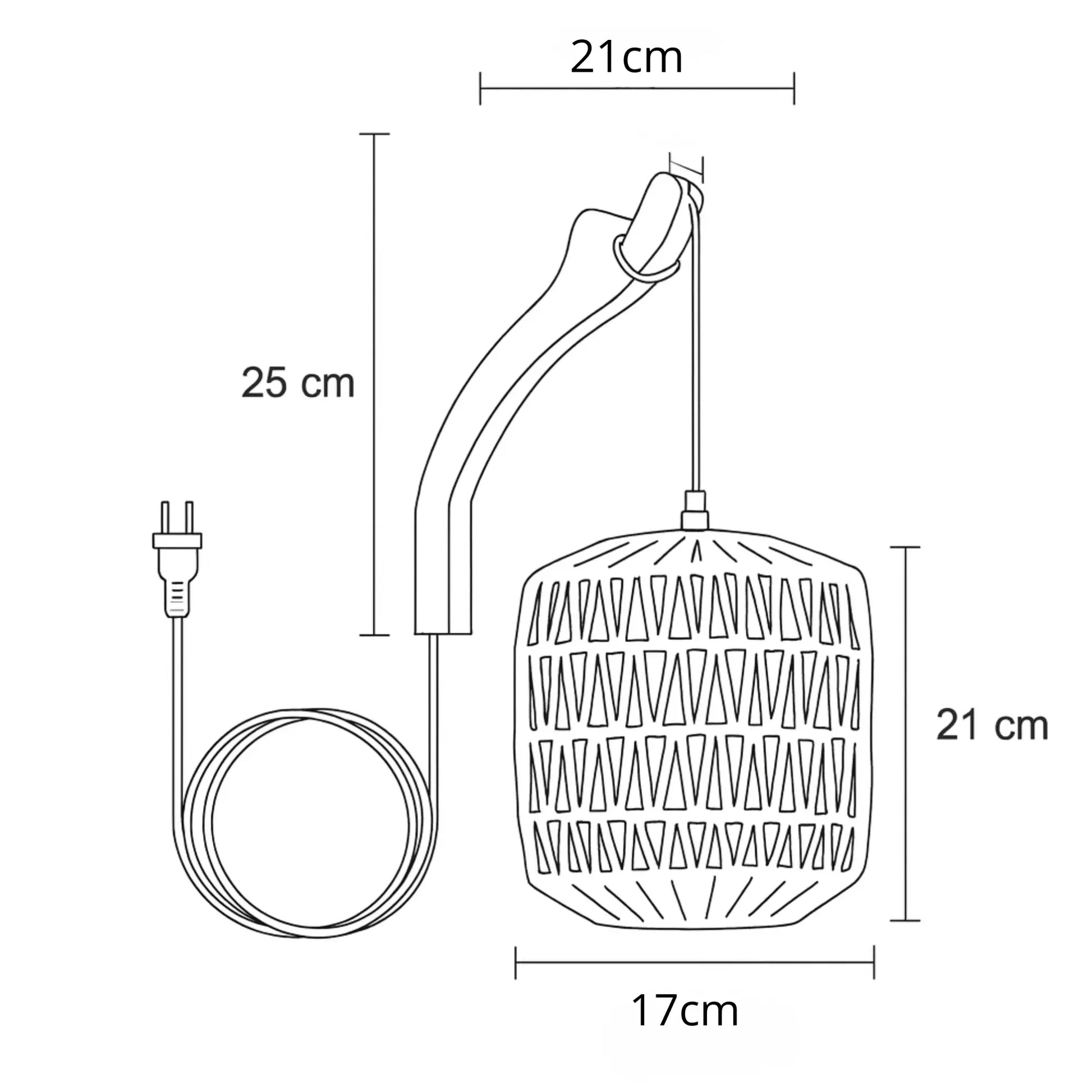 Applique murale rotin avec prise – style naturel E27 pour chambre ou salon