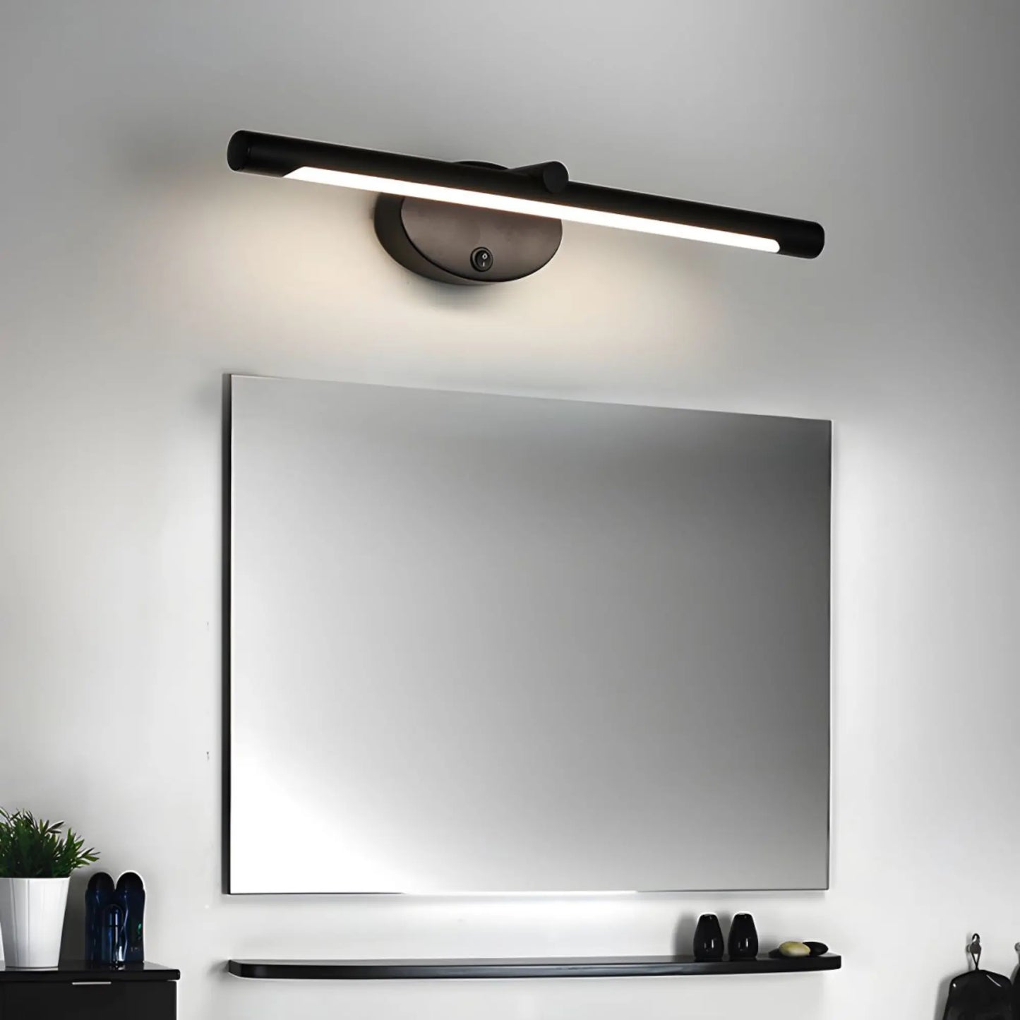 Applique murale salle de bain LED, éclairage miroir, interrupteur tactile, finition noire ou dorée