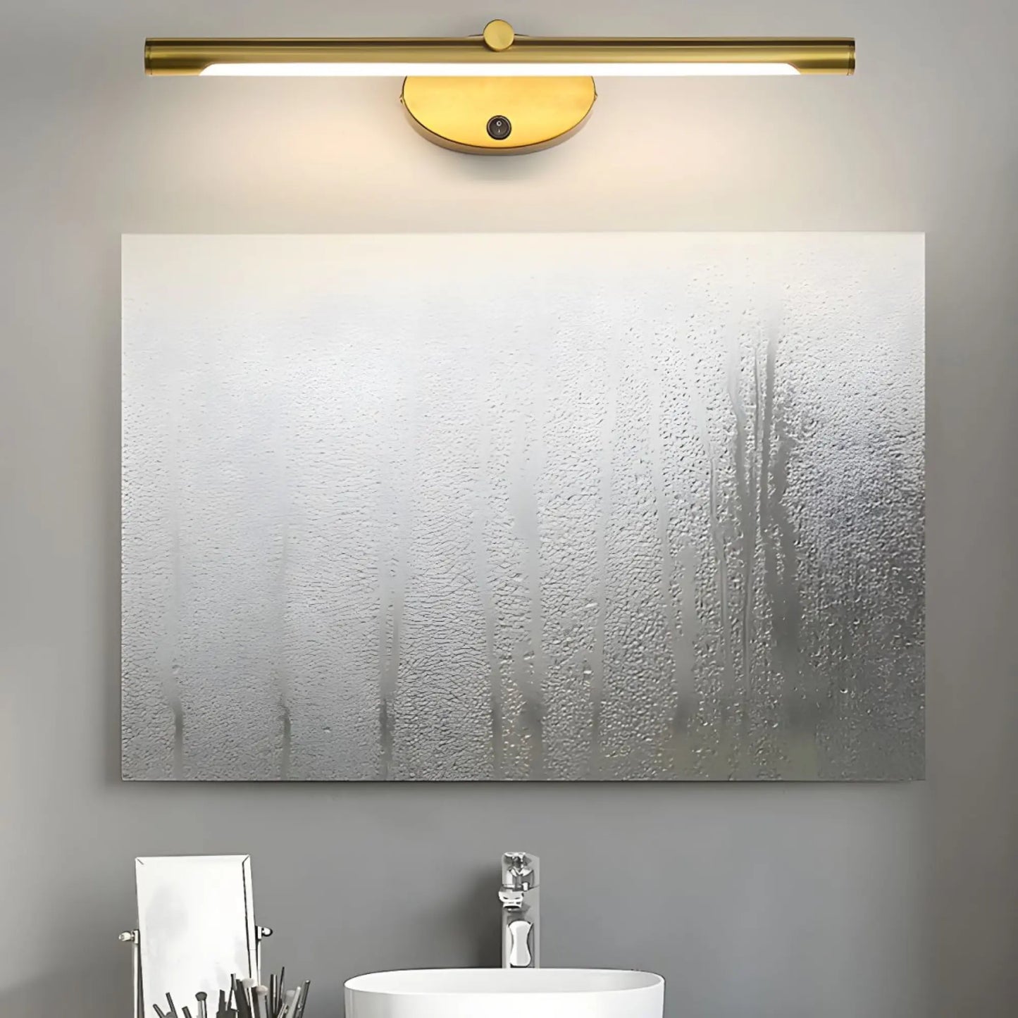 Applique murale salle de bain LED, éclairage miroir, interrupteur tactile, finition noire ou dorée