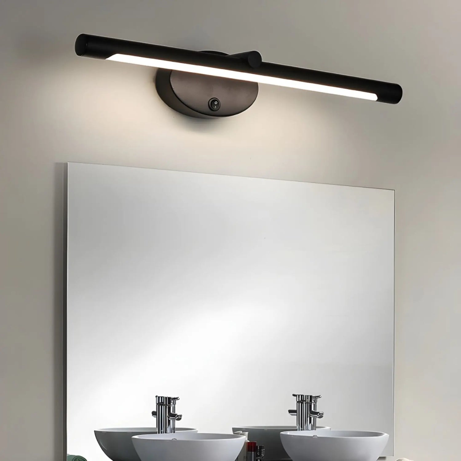 Applique murale salle de bain LED, éclairage miroir, interrupteur tactile, finition noire ou dorée