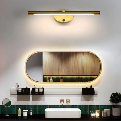 Applique murale salle de bain LED, éclairage miroir, interrupteur tactile, finition noire ou dorée