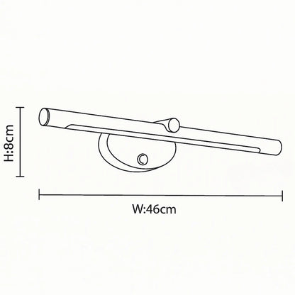 Applique murale salle de bain LED, éclairage miroir, interrupteur tactile, finition noire ou dorée