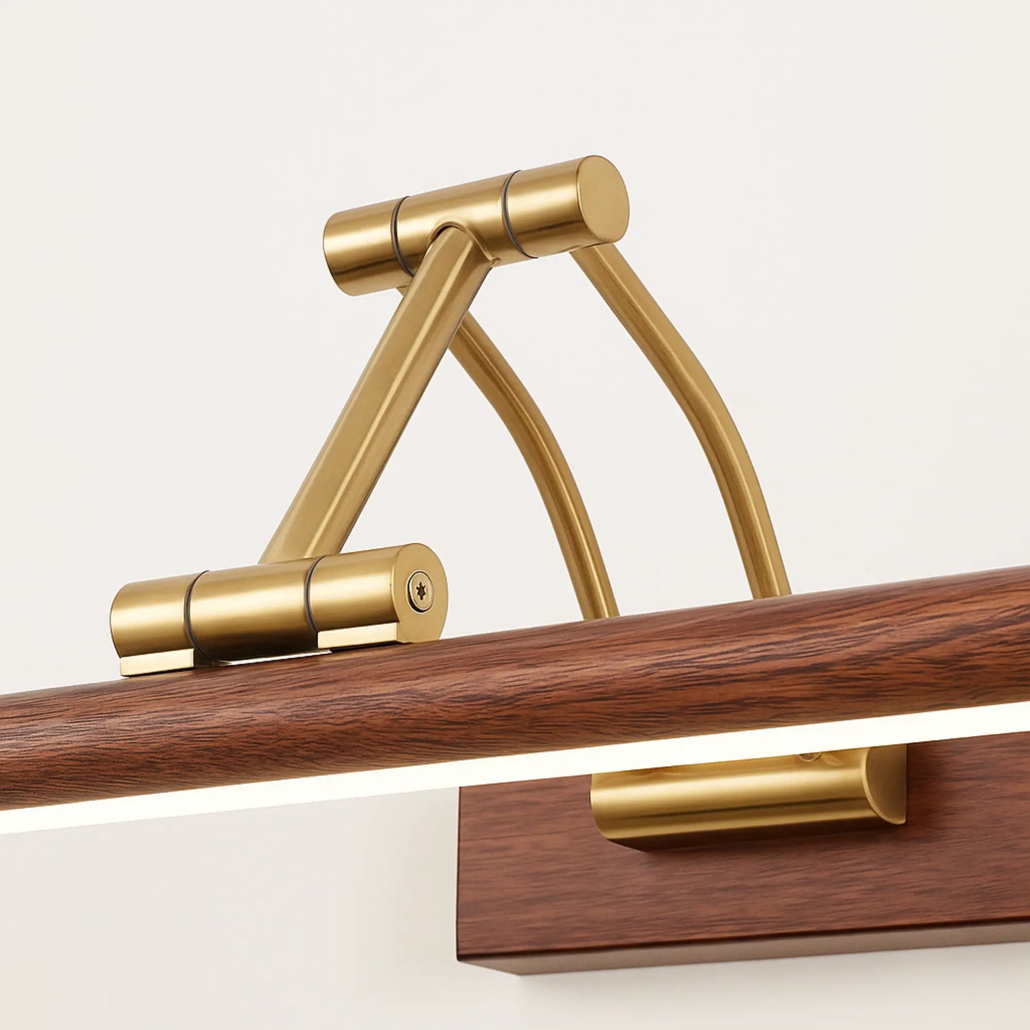 Applique murale salle de bain design bois doré – Lampe LED miroir moderne