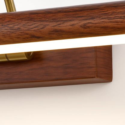 Applique murale salle de bain design bois doré – Lampe LED miroir moderne