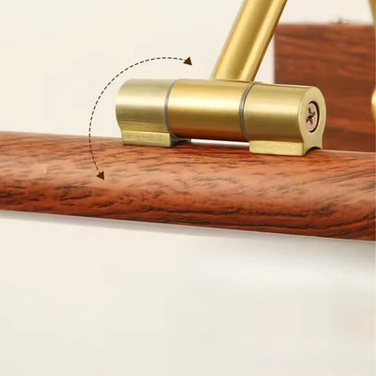 Applique murale salle de bain design bois doré – Lampe LED miroir moderne