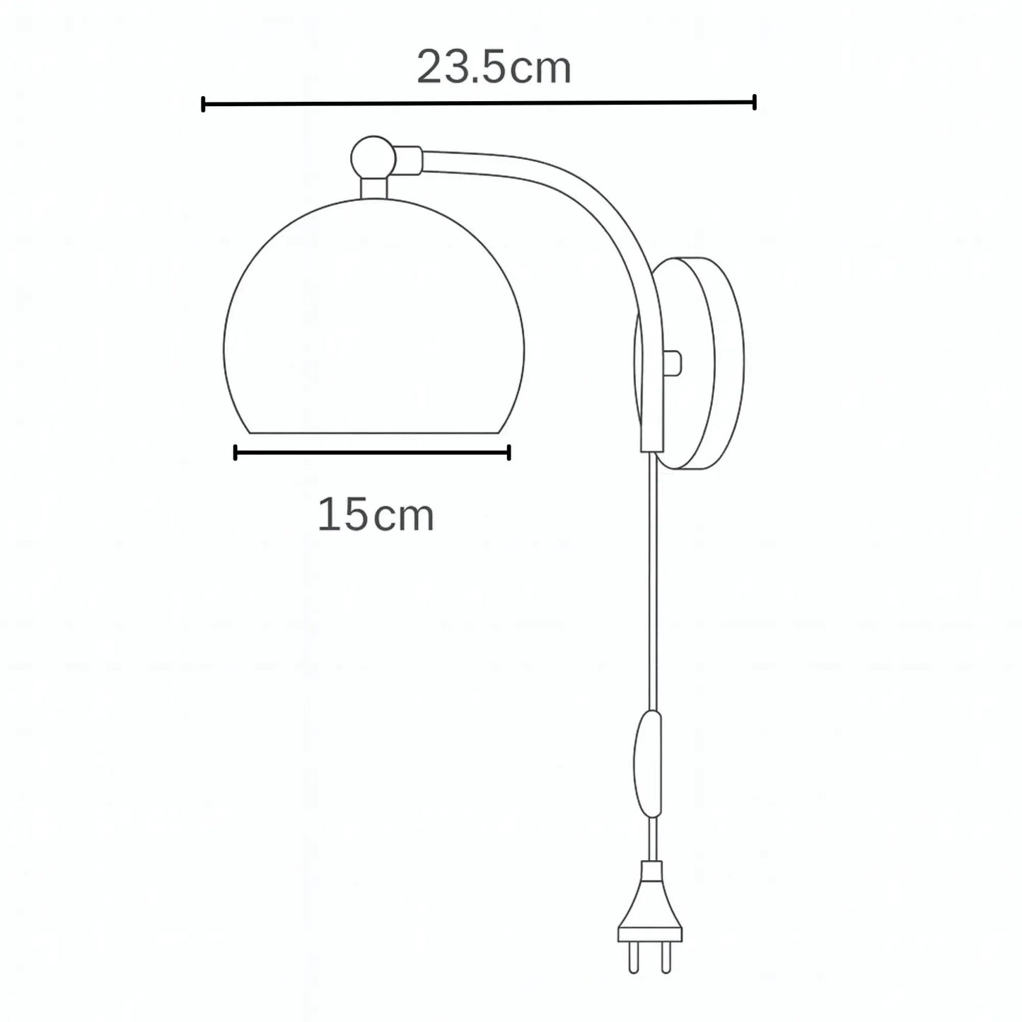 Applique murale vintage dorée – design industriel avec câble et interrupteur