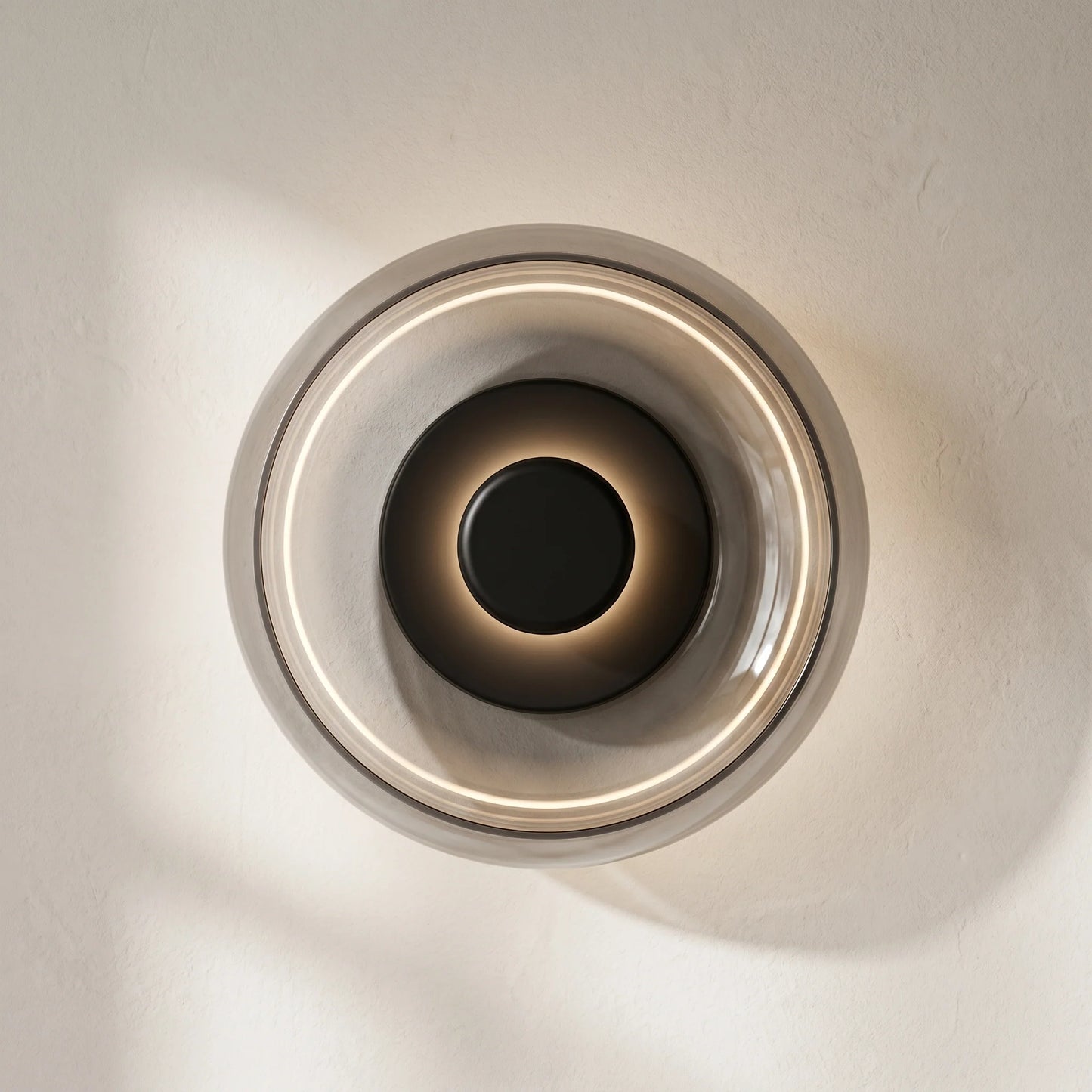 Applique murale LED moderne en verre – Design rond doré pour chambre, salon ou hôtel