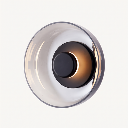 Applique murale LED moderne en verre – Design rond doré pour chambre, salon ou hôtel