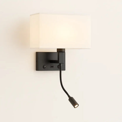 Applique murale avec liseuse LED et port USB – Design moderne chambre/salon