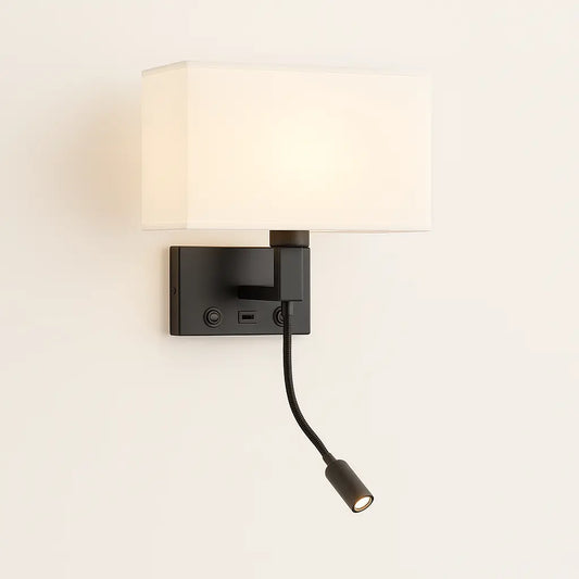 Applique murale avec liseuse LED et port USB – Design moderne chambre/salon