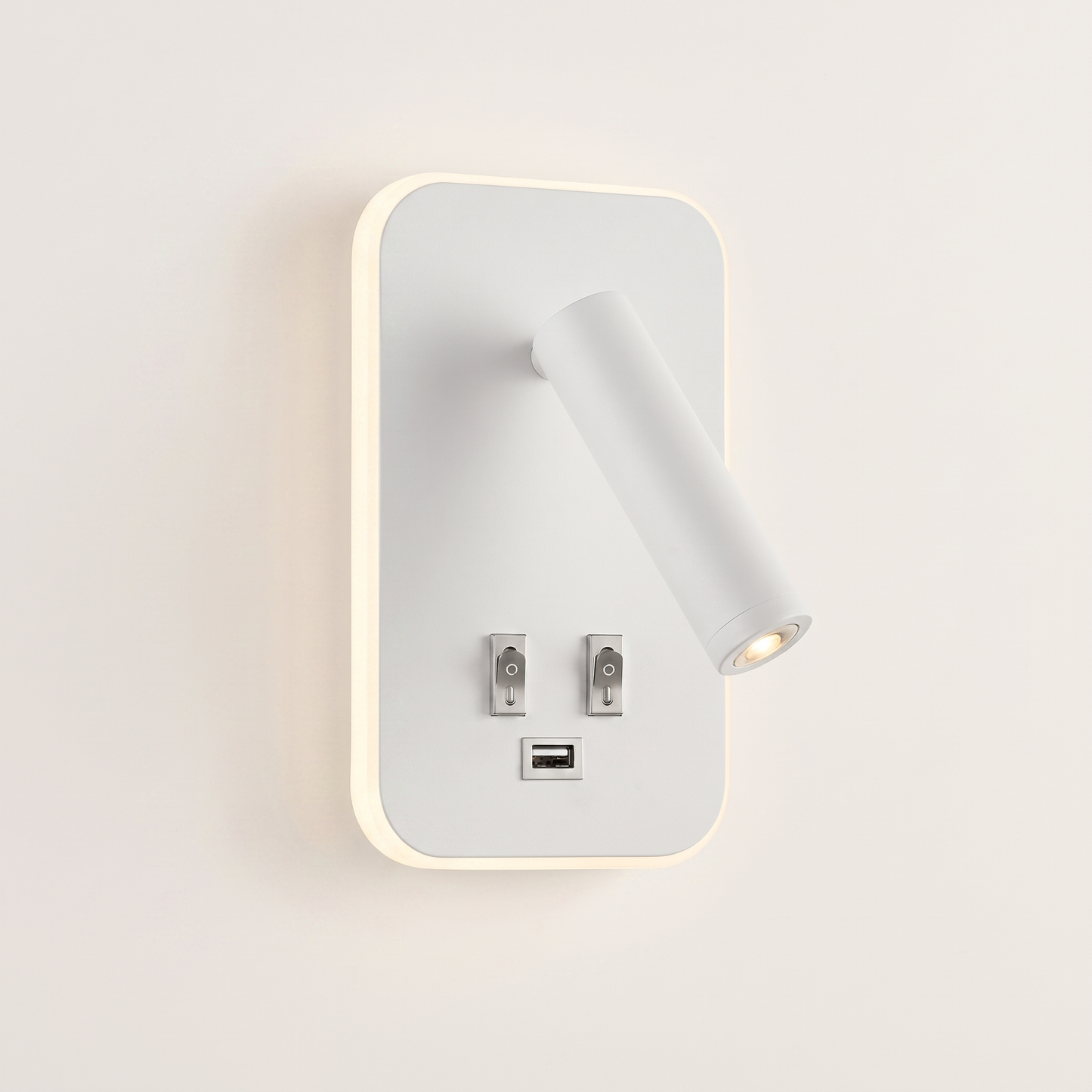 Applique murale avec liseuse LED orientable et port USB – Design moderne pour tête de lit