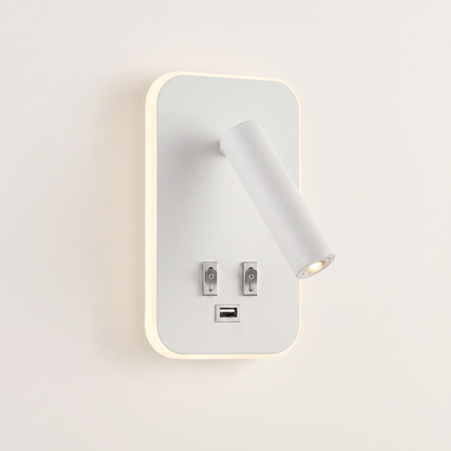 Applique murale avec liseuse LED orientable et port USB – Design moderne pour tête de lit