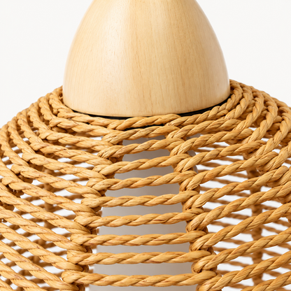 Applique murale en rotin avec prise – Bois naturel