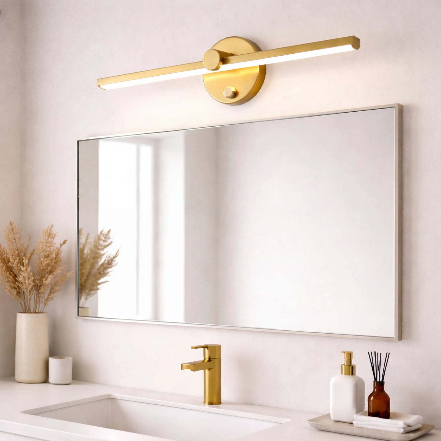 Applique murale salle de bain LED avec interrupteur – Éclairage mural moderne pour miroir