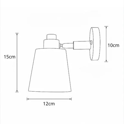 Applique murale minimaliste bois et métal – interrupteur sur câble