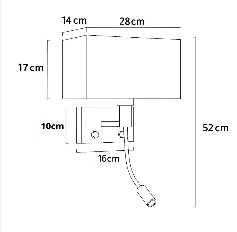 Applique murale avec liseuse LED et port USB – Design moderne chambre/salon