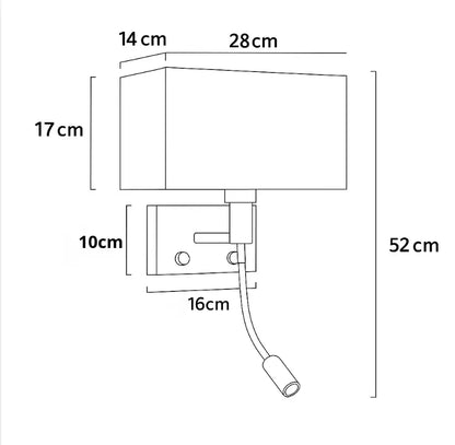 Applique murale avec liseuse LED et port USB – Design moderne chambre/salon