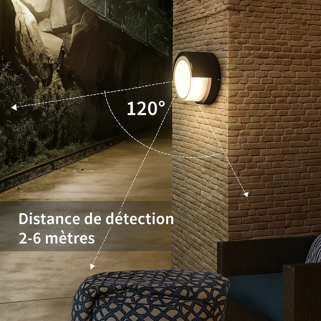 Applique murale LED extérieure – Détecteur de mouvement – Blanc chaud ou froid