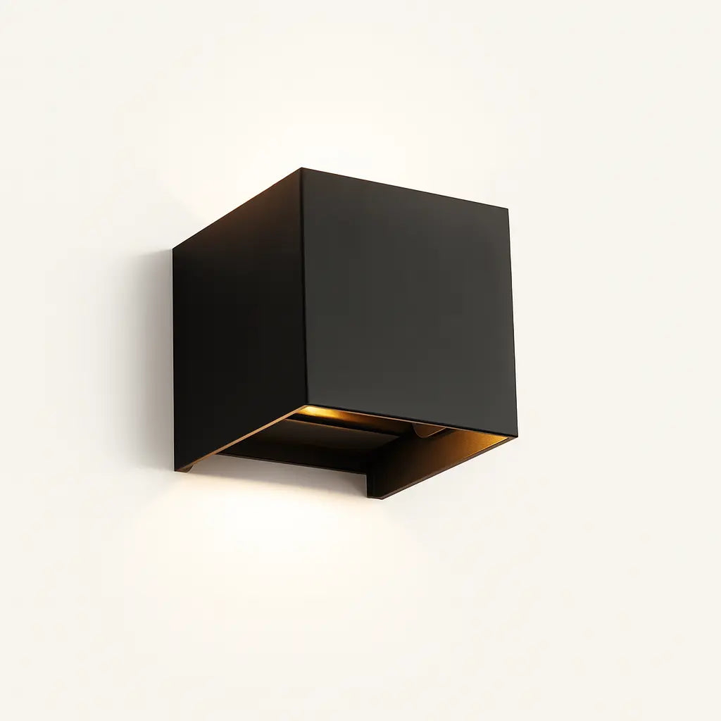Applique murale extérieure LED design noir – Étanche IP65 lumière haut bas